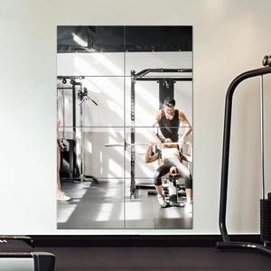 Delma Home Gym Mirror Tiles, Large Workout Mirrors for Home Gym,Square Mirror(Glass,16x12''-8PCS), Large Full Body Mirror for Gym, Wall Mirror for Garage, Bedroom, Bathroom (Glass - 16''x12'' - 8PCS)