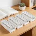 4 Sets Cable Organizer Storage Box with 11 Clear Switch Case Desktop Cable Management Box Power Cord Organizer Stackable Cords Storage Organizer for Office Home Desk Accessories Stationery Supplies