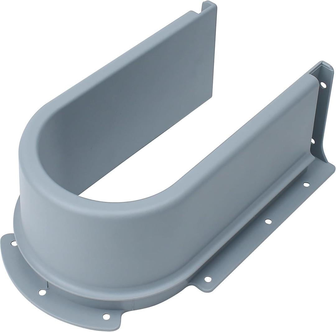 Under Sink Basin U Shaped Pipe Covers, Cutout Plastic Cover for Bathroom Kitchen, PVC Recessed Baffle Cover for Drain Bath, Bottom Drainage Grommet, Cabinet Drawer Pull Out (Grey)