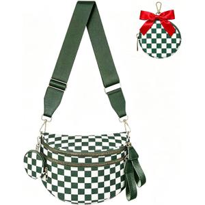 Women's Crossbody Bag, Waterproof Oxford Cloth Waist Bag with Adjustable Shoulder Strap (Bean green)