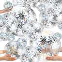 Sratte 20 Pcs Inflatable Beach Balls Bulk, Multiple Sizes Summer Swimming Pool Balls for Boys Girls Adults Hawaii Luau Party Water Games Sand Toys(Clear, Silver,Sequin)