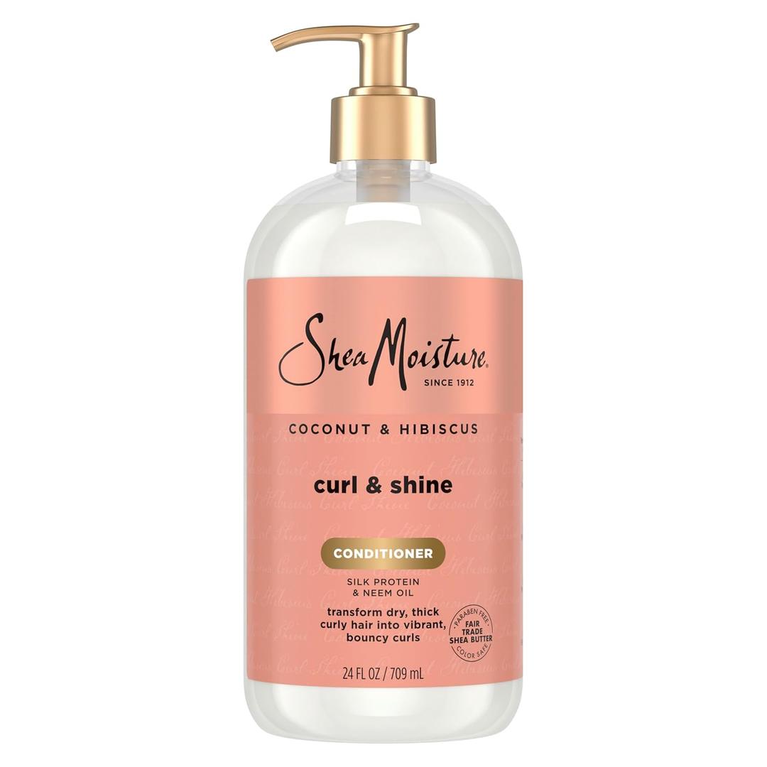 Shea Moisture Curl & Shine Conditioner Coconut & Hibiscus, for Thick, Curly Hair, to Moisturize & Soften, 24 oz (24 Fl Oz (Pack of 1))