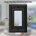 OKAWYC Single Decorator Light Switch Cover Adler Metal Wall Plate, 4-Pack Black 1 Gang Single Rocker, for Receptacle Dimmer Switch GFCI Outlet, Switch Cover Decorative Wallplate, Durable