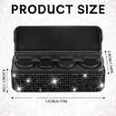 Bling Coin Holder for Car,Rhinestone Car Change Holder,Vehicle Coin Oraganizer with 4 Compartments Compatible with Quarter/Nickel/Pennies/Dimes,Universal Car Coin Change Organizer Accessory (Black)