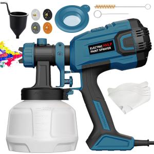 Paint Sprayer, 700W HVLP High Power Electric Spray Paint Gun with Adjustable Spray Width Knob, 40 Fl Oz Container, 4 Nozzles & 3 Patterns, Easy to Clean, for Furniture, House, Fence, Walls, Etc