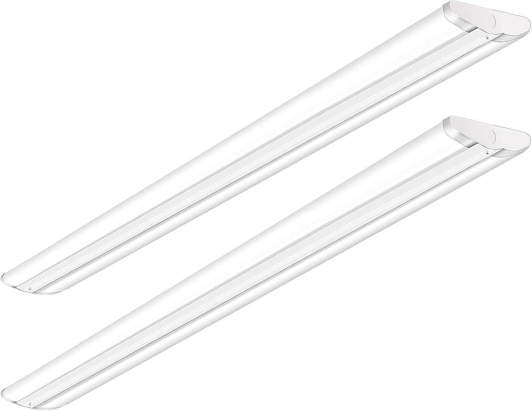 ANTLUX 110W 8FT LED Wraparound Ultra Slim Strip Lights, 12600LM, 5000K, 8 Foot LED Garage Shop Lights, Flush Mount Warehouse Office Ceiling Lighting Fixture, Luminous Tube Replacement, 2 Pack (5000K Daylight White)