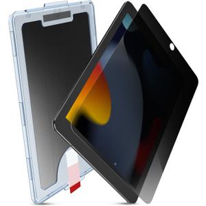MOBDIK Privacy Screen Protector Compatible with iPad 9th / 8th / 7th Generation 10.2 Inch (2021/2020 / 2019), Anti Spy, 9H Tempered Glass, EZ Kit 1 Pack