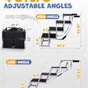 Foldable Dog Car Ramp for Large Dogs, 4 Steps Portable Large Steps for Car Truck SUV High Bed, Aluminum Dogs Stairs with Non-Slip Surface, Outdoor Dog Ramp Stairs Max Up to 200lbs