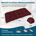 Tufted Bench Cushions for Outdoor Furniture, 44" x 19" Porch Swing Cushions Filled with Foam, Overstuffed Patio Cushions for Bench Loveseat with 2-3 Seats,Thick and Water Resistant, Burgundy