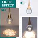 5 Lights Modern Kitchen Island Pendant Light Fixtures,Gold Jellyfish LED Globe Ball Pendant Lighting,Dimmable Raindrop Chandelier Pendant Lights for Livingroom Dining Room Bedroom, 5 Lights-Rectangular
