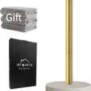 Paper Towel Holder Countertop, Standing Paper Towel Roll Holder for Kitchen Bathroom, with Weighted Marble Base for One-Handed Operation, Gold Paper Towel Holder, Marble