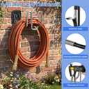 2pcs Garden Hose Holder with Tool Hook - Heavy Duty Water Hose Reel with Nozzle Storage Design, Wall Mount Hose Hanger Water Hose Holders for Outside Yard Storage