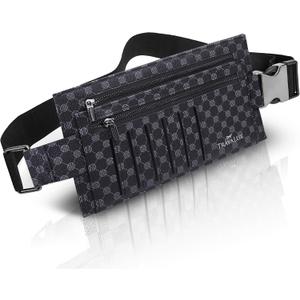 Luxury Travel Wallet – Hidden Money Belt, RFID-Blocking, Anti-Theft Passport Holder for Men & Women (Black Crest), 8.5 W x 5 H