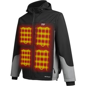 PROSmart 12V Men's Heated Jacket - Waterproof Electric Heating Coat Battery Operated Jackets for Men with Battery Included