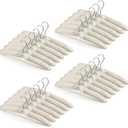 Jetec 24 Pieces Satin Padded Hangers with 360 Swiveling Hook Sponge Shoulder Pads Hanger for Coat, Sweaters, Blouse, Wedding Dress, Women Cloths (Beige)