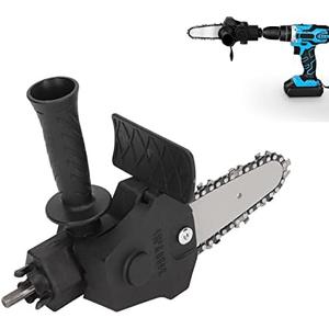 Oumefar Chainsaw Drill Attachment, Electric Drill to Saw Adapter Conversion Head Portable Chainsaw Attachment Set for Wood Cutting, Steel Pipe Plastic Cutting