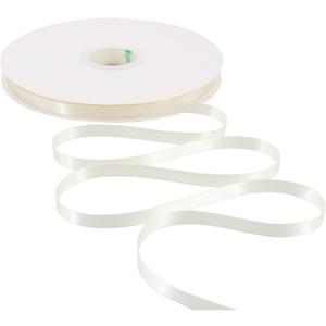 Solid Color Satin Ribbon 3/8 inch x 100 Yards Roll Antique White Double Faced for Gift Wrapping Crafts Wedding Decoration, Wedding Invitation Card, Birthday Party Decoration