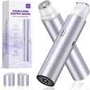 Bikini Trimmer for Women, Dual Head Face Shaver Body Hair Trimmmer, IPX7 Waterproof Womens Electric Razor for Legs, Purple