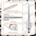 lasuroa 7pcs Grease Gun Accessory Kit, Comprise 2 Grease Nozzle, 1 Needle Tip Dispenser, Rubber Joint Fitting, Straight Nozzle, Elbow Adapter Slotted Coupler Attachments Accessories, for Small Spaces