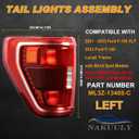 Tail Light with Blind Spot Compatible With 2021 2022 2023 Ford F150 Left Driver Side Taillight Rear Brake Lamp Halogen Type Without Bulb # ML3Z13405C (Module NOT Included)