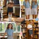 2 x 4 Pack Shorts for Girls 5-14years | Kids Wide Leg Shorts, Teen Athletic Shorts, Sweatshorts, Summer, Casual, Elastic Waist, Pull On, 2 Pockets, School, Running (Gray)