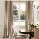 100% Full Blackout Champagne Beige Velvet Curtains 84 inch Long for Living Room,Set of 2 Liner Rod Pocket Back Tab Thermal Window Curtains Room Darkening Heavy Decorative Curtains Drapes for Bedroom