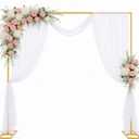 Wokceer 8FT x 8FT Backdrop Stand Heavy Duty Pipe and Drape Kit, Adjustable Square Gold Backdrop Stand for Wedding Birthday Party Photo Shoot Background