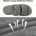 LongBay Slippers for Women Memory Foam Open Toe Slide Indoor House Shoes Slip On Bedroom Comfy Gift (M) US 7-8
