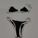 swimall Women's Triangle Bikini Set Sexy Brazilian Sporty Two Piece Swimsuit Cute Bathing Suit - Black - Medium