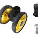 MroMax 1Pc 3.6 Inch Stroller Wheel Set, 92mm x 18mm Swivel Wheel, for 19mm Circular Pipes, Plastic Swivel Wheel Replacement for Stroller and Pet Stroller Black&Yellow