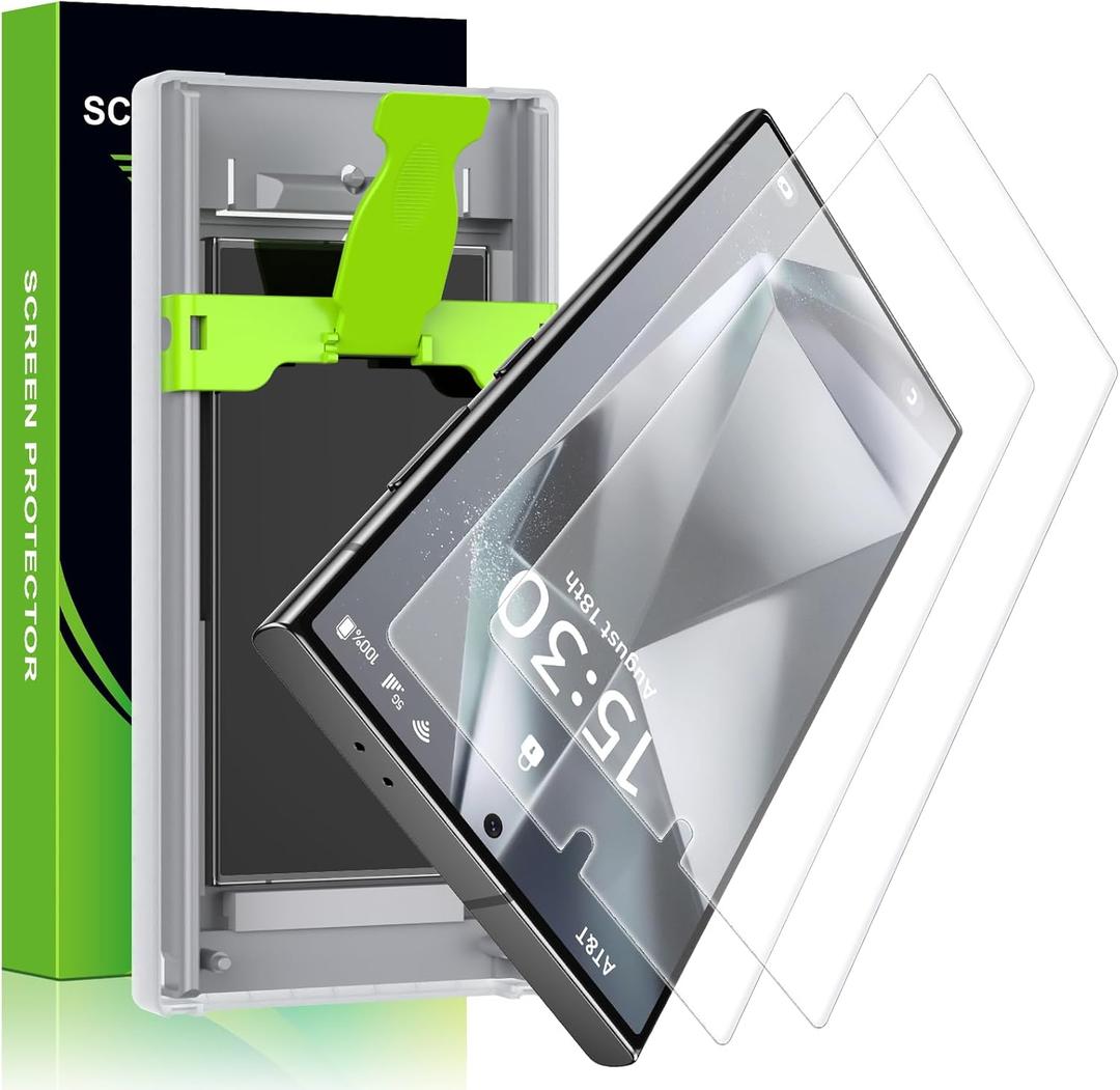 Esanik 2 Pack Matte PET Screen Protector for Samsung Galaxy S24 Ultra [6.8 Inch], Auto-alignment, Anti-Glare & Anti-Fingerprint, PET Film [Non-Glass], Fingerprint ID Compatible, Smooth as Silk