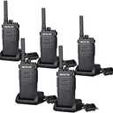 Retevis RB26 Long Range Walkie Talkies, GMRS 2 Way Radios, Rechargeable Two Way Radios, 2000mAh, Durability,Repeater Capable,Security Radio for Security Church Construction School Warehouse(5 Pack)