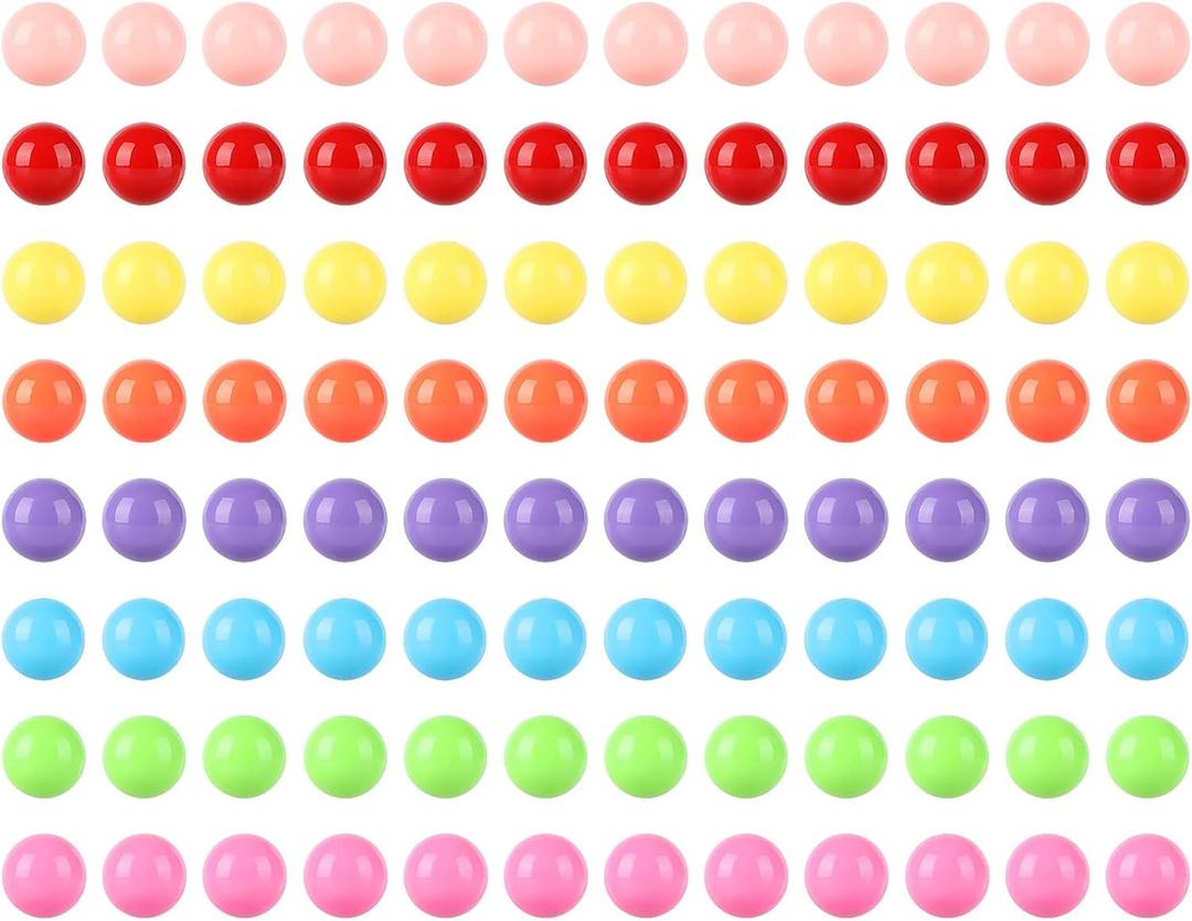 0.47inch(12mm) Game Replacement Marbles Balls,96pcs Acrylic Balls for Rainbow Bead Game, Color Sorting Toy, DIY Craft(8 Colors)