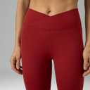 Colorfulkoala Women's Dreamlux Crossover Flare Leggings High Waisted Tummy Control Wide Leg Yoga Pants 29.5" / 31.5" Inseam (Red, S)