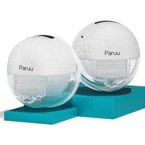 Paruu P10 Hands-Free Breast Pump Wearable, 338mmHg Strong Suction, Low Noise, 4 Modes & 9 Levels, Electric Breast Pump Portable, Smart Display, 19/21/24/28mm Insert/Flange, 2 Pack (White)