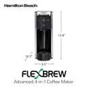 Hamilton Beach FlexBrew Advanced 4-in-1 Single Serve Hot & Iced Coffee Maker with Removable 45 oz. Water Reservoir, Use Pod Packs and Grounds, Fast Brewing, Black (49925)