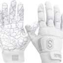 Sports Unlimited Max Clash Lineman Adult/Youth Padded Football Gloves, Lineman Football Gloves, Men's and Boys Offensive/Defensive Line (Large, White)