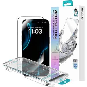 BENKS GlassWarrior Sapphire Screen Protector for iPhone 17 Pro 6.3 inch, 3D Curved Full Coverage Tempered Glass, Ultra HD Clarity, Anti-Fingerprint, Scratch & Shatter Resistant