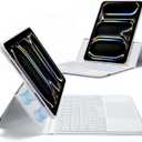 ESR Ascend iPad Pro 11 Inch Case with Keyboard (M5/M4, 2025/2024), Magnetic Detachable Keyboard with Multi-Touch Trackpad, Fully Landscape Stand, Color Backlit Keys, Pencil Clasp, White