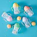 b.box Sippy Cup with Weighted Straw (2-Pack). Leak Proof, Easy Grip. BPA Free & Dishwasher Safe. Ideal for Babies 6m+ to Toddlers (pistachio + apple, 8oz)