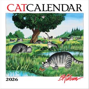 Wall Calendar 2026, B. Kliban: Cat Calendar Art, 12 Months, Large Grid Design Featuring 12 Artworks