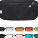 Money Belt Passport Holder for Women Men - Secure Hidden Travel Wallet Fanny Pack with RFID Blocking (Black)