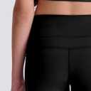 Girls' Black Athletic Leggings with Pockets, White Ankle Length Yoga Pants for Kids (Black, XL)