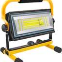 100W COB Rechargeable Work Light, 7000LM Cordless LED Work Lights, Waterproof Portable Flood Light with Stand for Outdoor Camping, Hiking, Garage, Car Repairing, Workshop Job Site Lighting