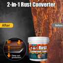 2-in-1 Rust Converter Paint for Metal, 128 Oz Black Rust Inhibitor & Rust Reformer, Rust Conversion Paint, Anti Rust Paint for Metal,Quick-drying, Industrial Grade for Car, Trailer, Steel, Equipment 