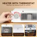 Model 112 Electric Kickspace heater,compact design,white fan-forced wall heater with built-in thermostat,covers 150 square feet, factory wired 240/208VAC