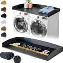 Nedura Washer Dryer Countertop w/Anti-Vibration Pads & Curved Edge Rails, Premium Bamboo Laundry Countertop, Washer Dryer Topper, Laundry Room Organization, Laundry Accessory, Designed in USA - Black