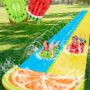 Sloosh Water Slides with 2 Inflatable Boards,22.5ft Double Lane Splash Slip Lawn Water Slide with Advanced Sprinklers Summer Toy for Kids Adults Fun Backyard Summer Outdoor, Orange