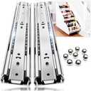 YENUO Heavy Duty Drawer Slides Full Extension Side Mount 12 14 16 18 20 22 24 26 28 30 32 34 36 40 Inch Metal Rails Track Guide Glides Runners 100 Lbs 1 Pair (Without Lock, 38 inch)