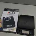 Taylor Glass Top Food Scale with Touch Controls, 11 lb Capacity, Sleek Black Design for Precision Food Measurement in Grams and Ounces